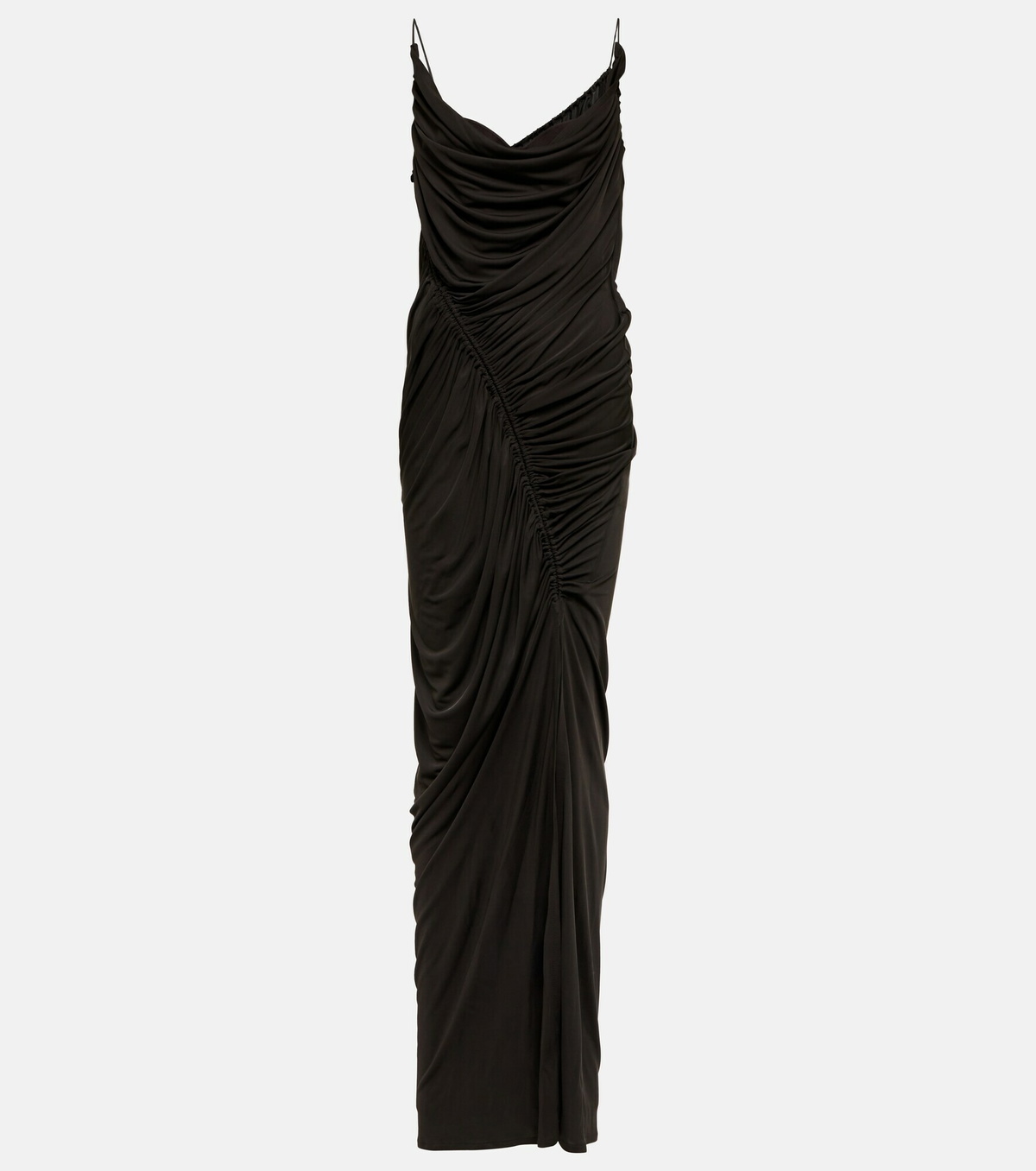 BOTTEGA VENETA One-shoulder cutout satin-jersey maxi dress