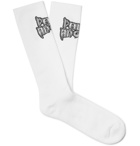 Palm Angels - Logo-Intarsia Cotton-Blend Socks - White