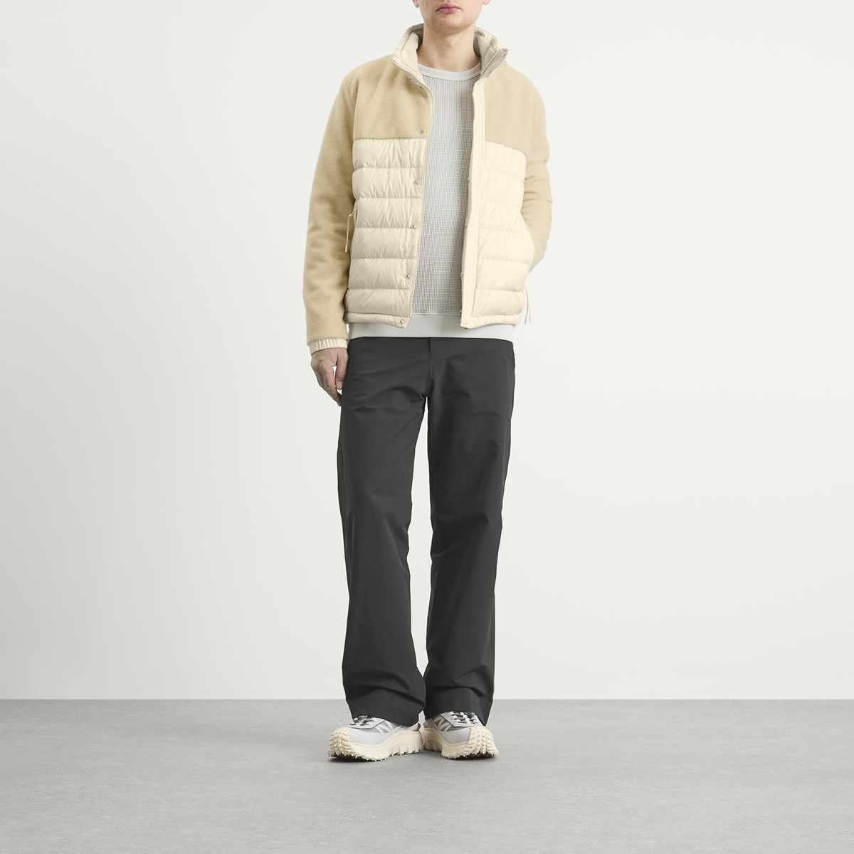Moncler Men's Mistral Teddy Fleece Jacket in Beige