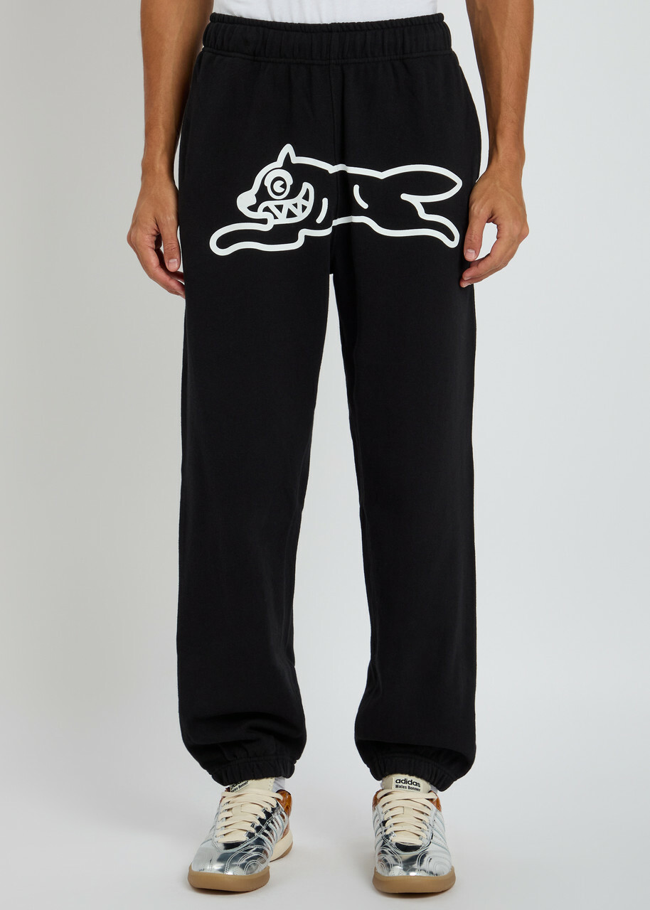 Ice Cream Running dog Cotton Sweatpants Black