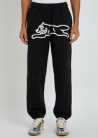 Ice Cream Running dog Cotton Sweatpants Black