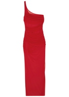 GAUGE81 Moni One-shoulder Tulle Maxi Dress Red