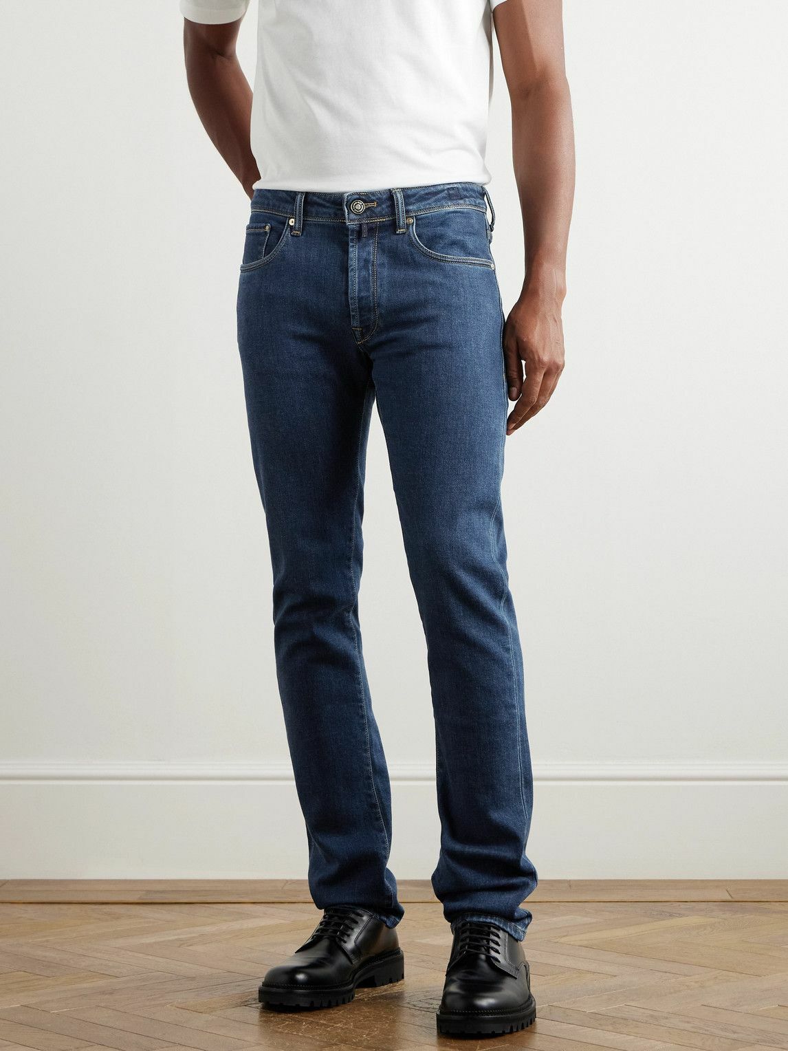 Incotex - Blue Division Slim-Fit Logo-Appliquéd Jeans - Blue