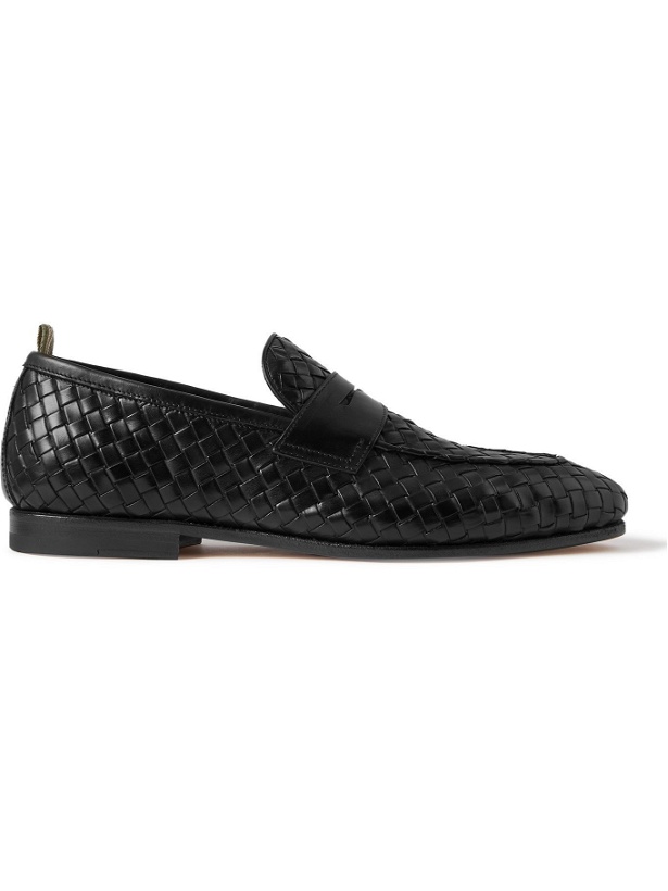 Photo: OFFICINE CREATIVE - Barona Woven Leather Penny Loafers - Black