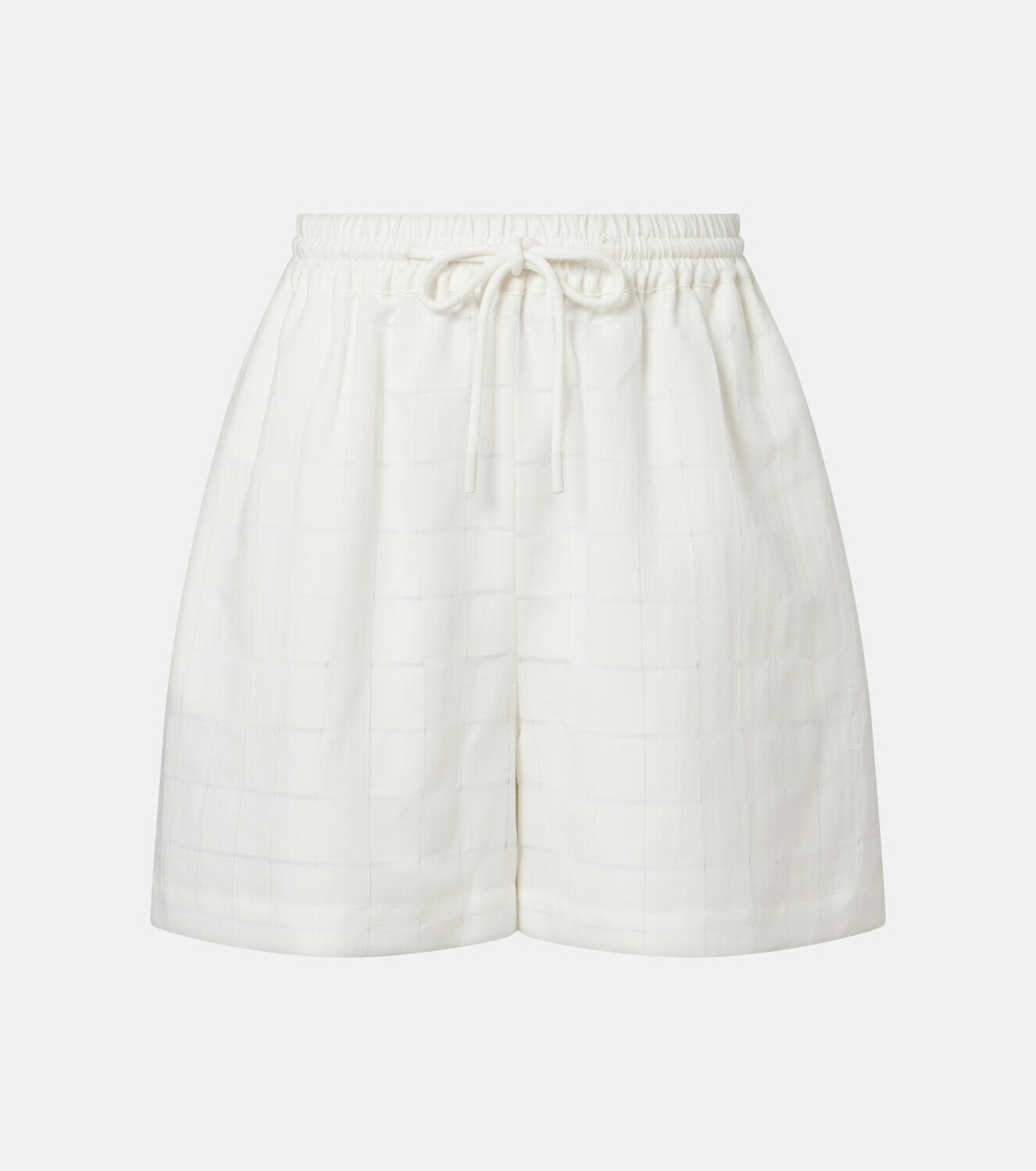 Asceno Boston checked linen and cotton shorts