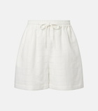 Asceno Boston checked linen and cotton shorts