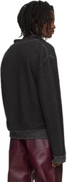 424 Black Dropped Shoulder Sweater
