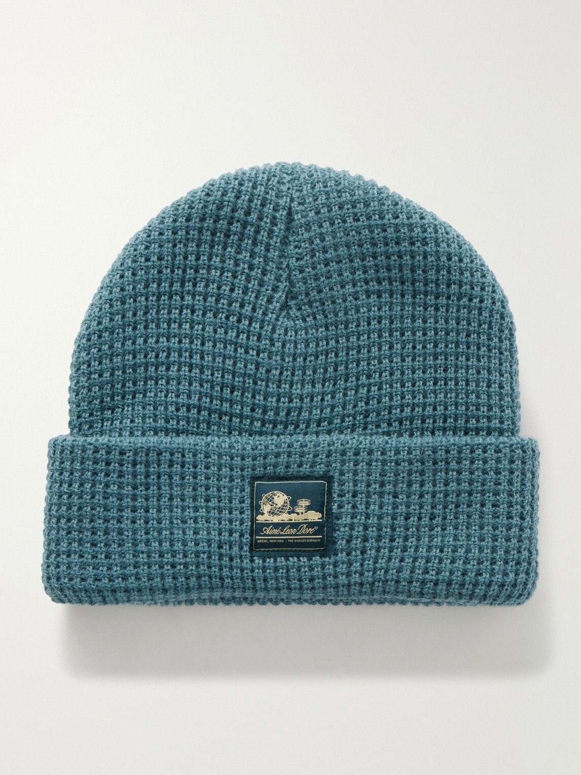 Aimé Leon Dore - Logo-Appliquéd Waffle-Knit Beanie - Green