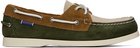 Sebago Green & Beige Portland Jib Boat Shoes