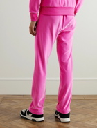 Palm Angels - Slim-Fit Straight-Leg Logo-Embroidered Cotton-Blend Velvet Sweatpants - Pink