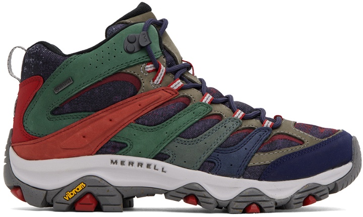 Photo: Merrell 1TRL Navy White Mountaineering Edition Moab 3 Smooth Mid GTX Boots