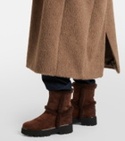 Aquazzura Teddi 20 shearling-trimmed suede ankle boots
