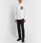 Fendi - Slim-Fit Logo-Print Cotton-Poplin Shirt - White