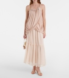 Xu Zhi Gathered chiffon maxi skirt