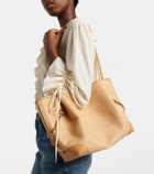 Chloé Medium leather-trimmed canvas tote bag