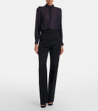 McQueen Wishbone silk crêpe de chine shirt