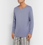 Zimmerli - Stretch-Micro Modal-Blend Henley Pyjama T-Shirt - Blue