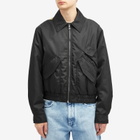 Versace Men's Technical Twill Bomber Jacket in Black Dark Olive Gold