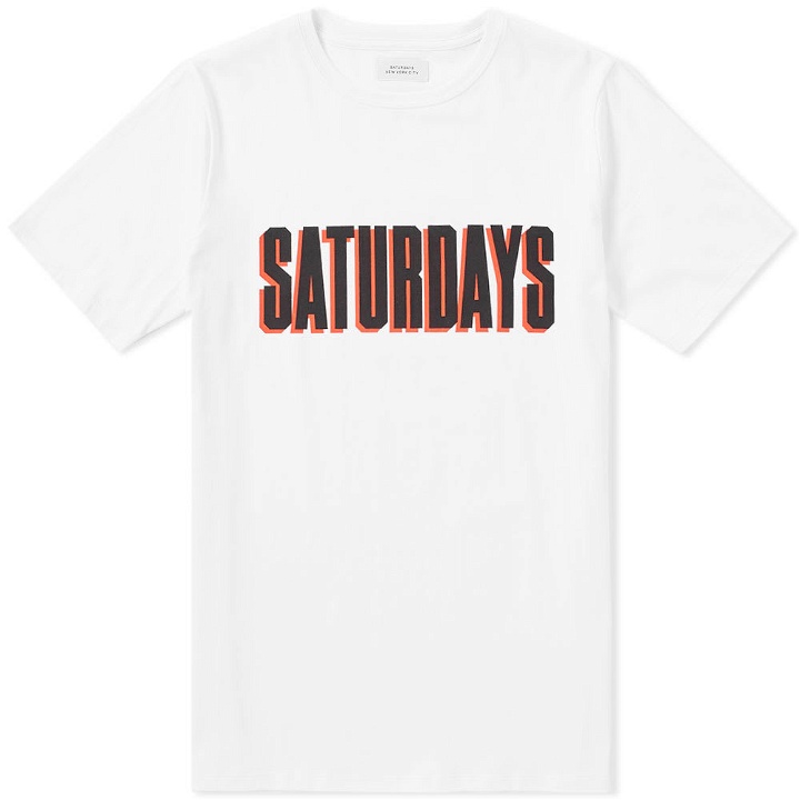 Photo: Saturdays Offset Logo Tee White