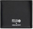 Neil Barrett Black Felix The Cat Edition Leather Bifold Wallet
