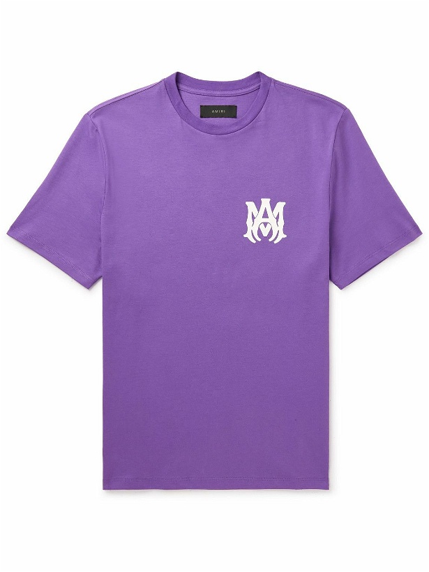Photo: AMIRI - Logo-Print Cotton-Jersey T-Shirt - Purple