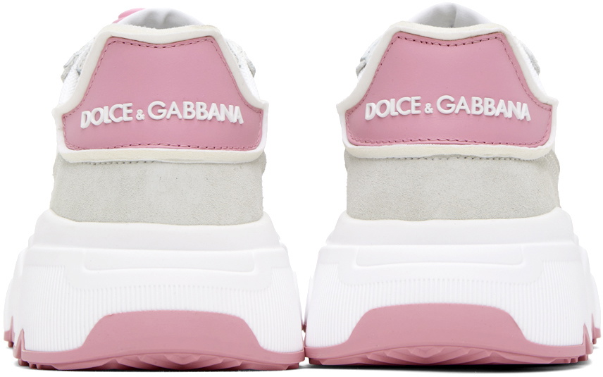 スニーカー DOLCE & GABBANA WHITE AND PINK SNEAKERS DOLCE & GABBANA Kids Shoes White Pink Strap Low Top Sneakers