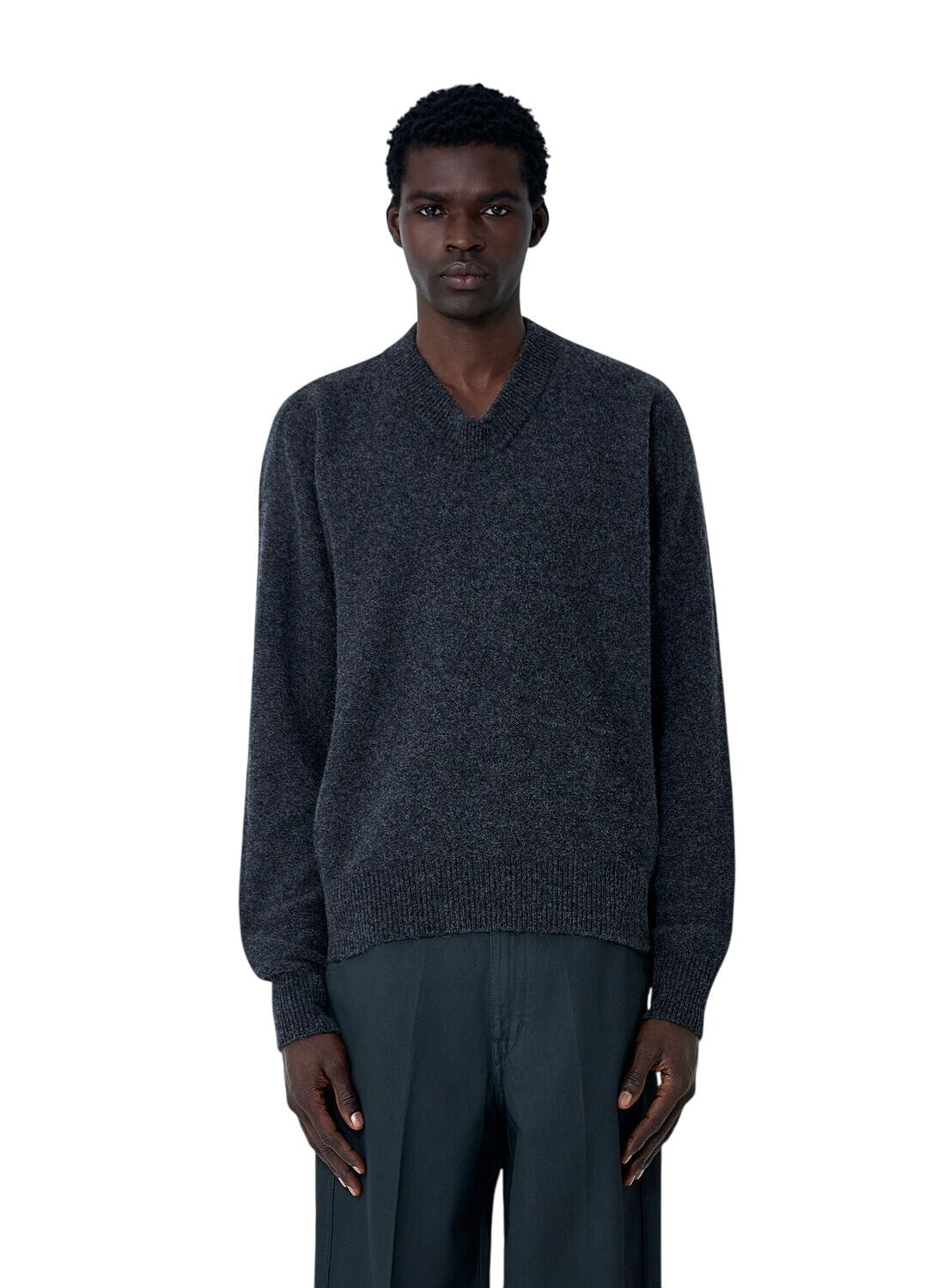 LEMAIRE リバーシブル V-Neck Liner V-NECK SHIRT IN DRY SILK - Black - Dry Silk - Men | LEMAIRE