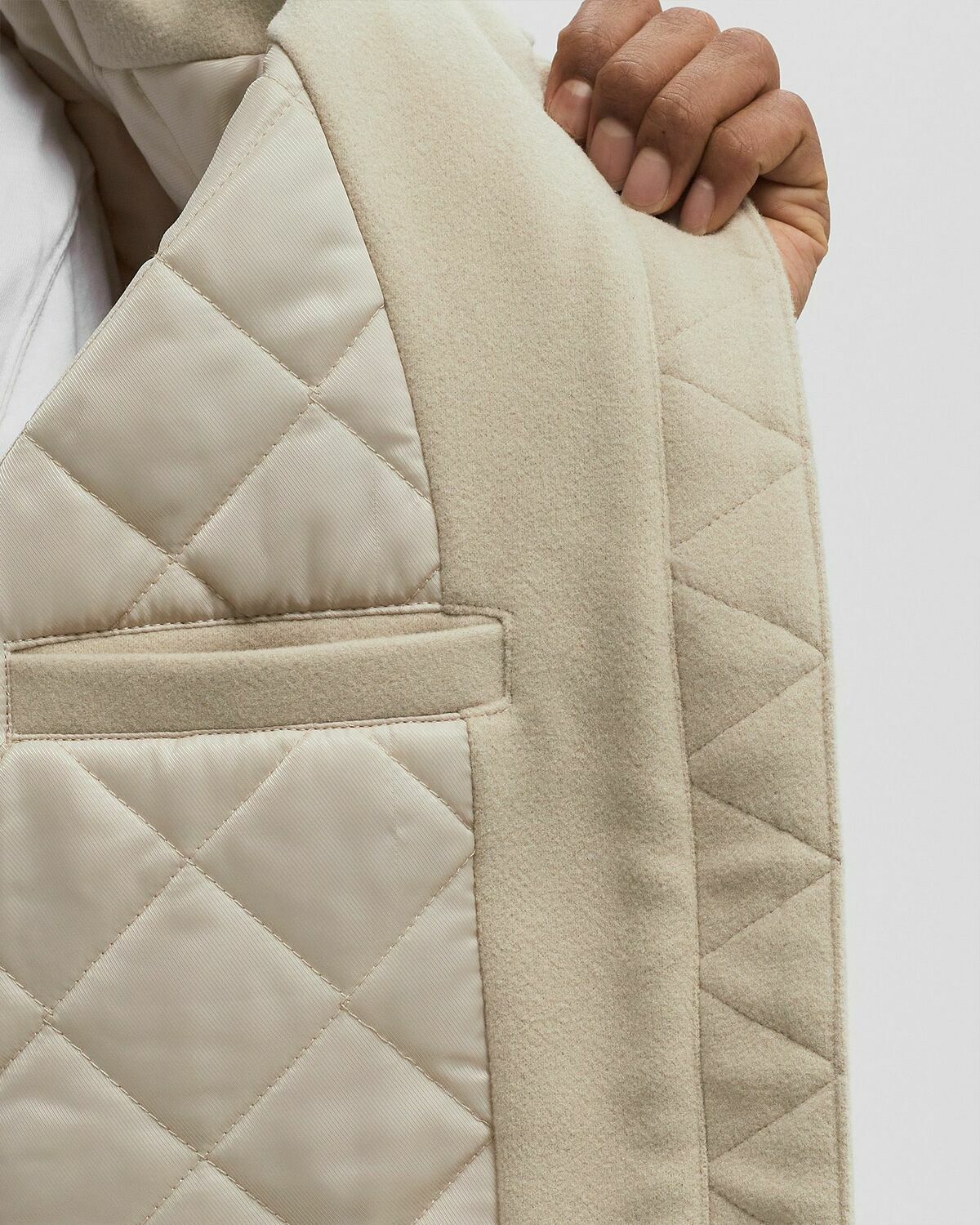 Sergio Tacchini BOROTRA VARSITY JACKET Beige Mens Bomber Jackets/College Jacket