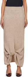 Lauren Manoogian Beige Knot Midi Skirt