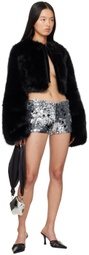 GUIZIO Silver Paillette Shorts