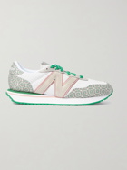 NEW BALANCE - Casablanca 237 Suede-Trimmed Logo-Jacquard and Leather Sneakers - White