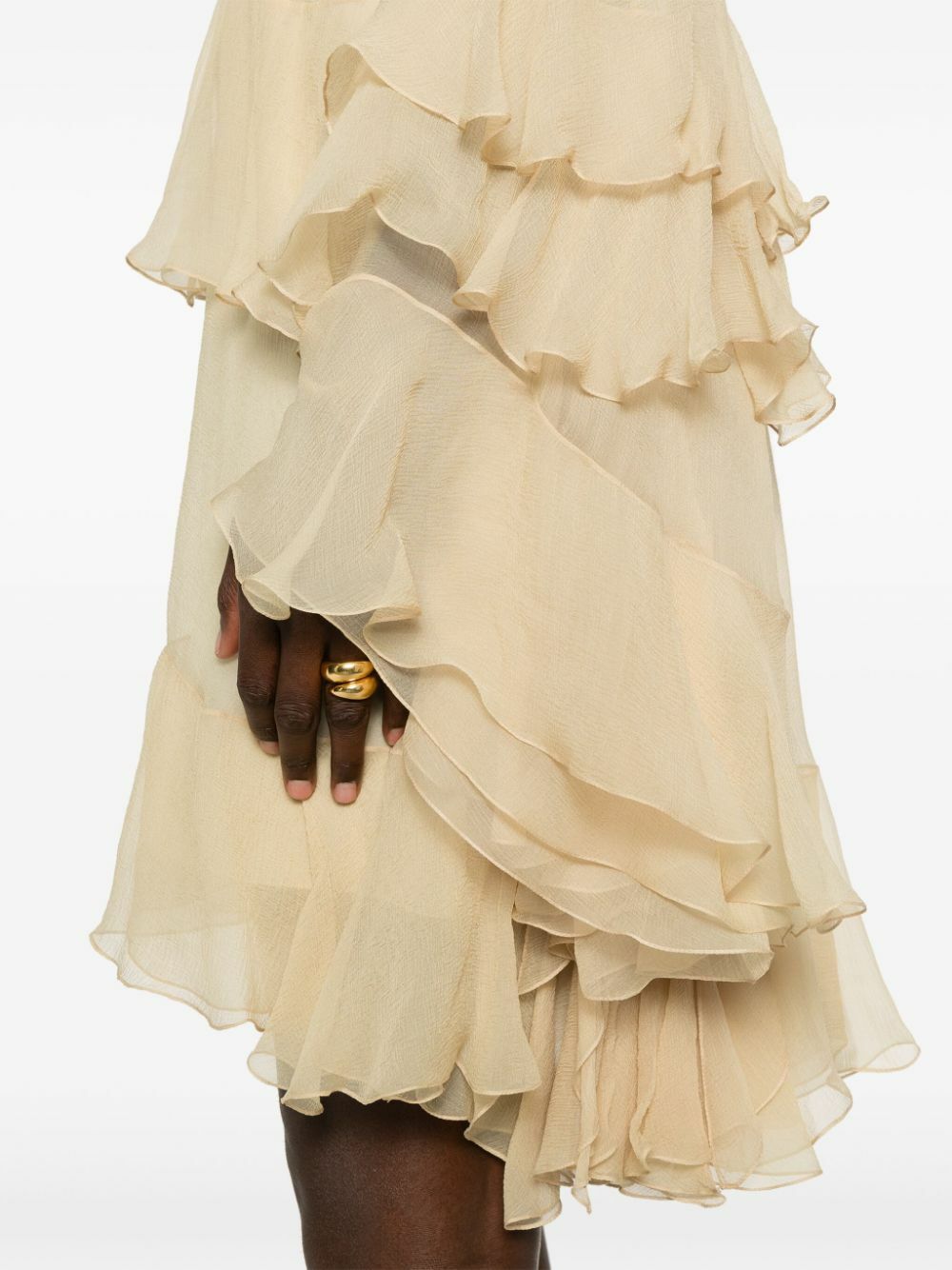 Chloé Ruffled Silk Mini Dress Chloe