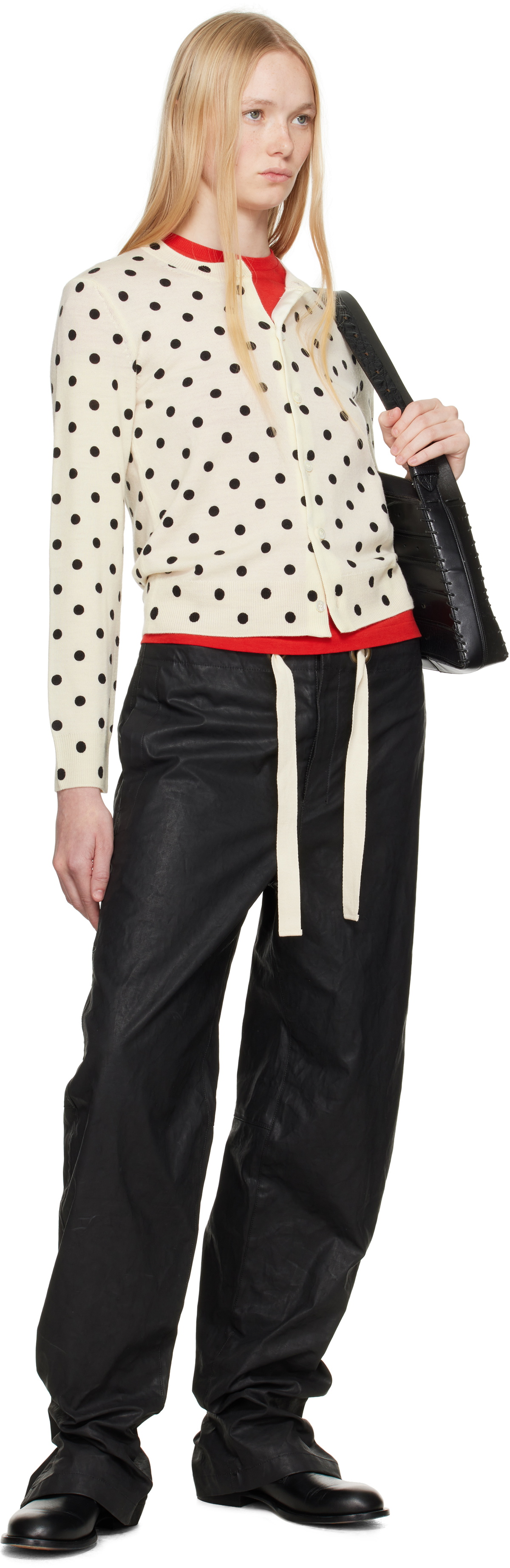 Comme des Garçons Comme des Garçons Off-White Polka Dots Pattern Print Cardigan