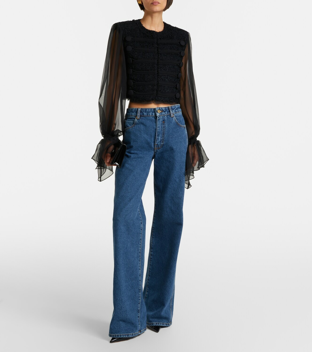 Balmain Silk-trimmed bouclé jacket
