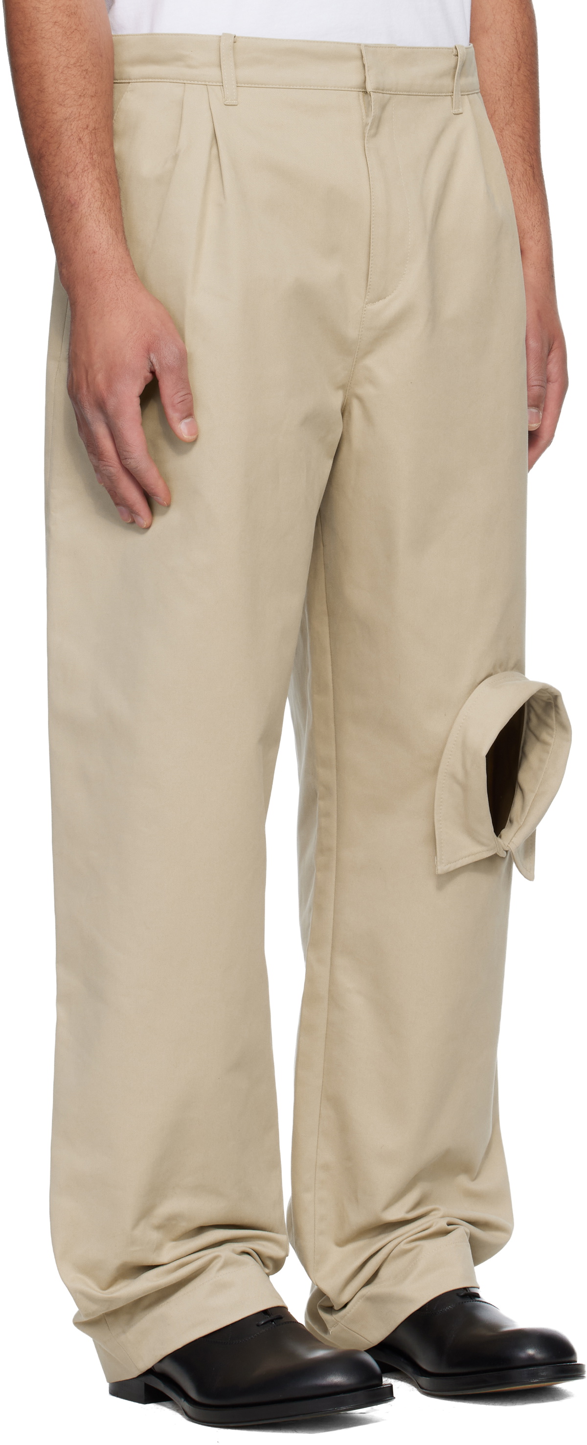 Charles Jeffrey LOVERBOY Beige Shirt Collar Chino Trousers