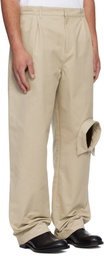 Charles Jeffrey LOVERBOY Beige Shirt Collar Chino Trousers