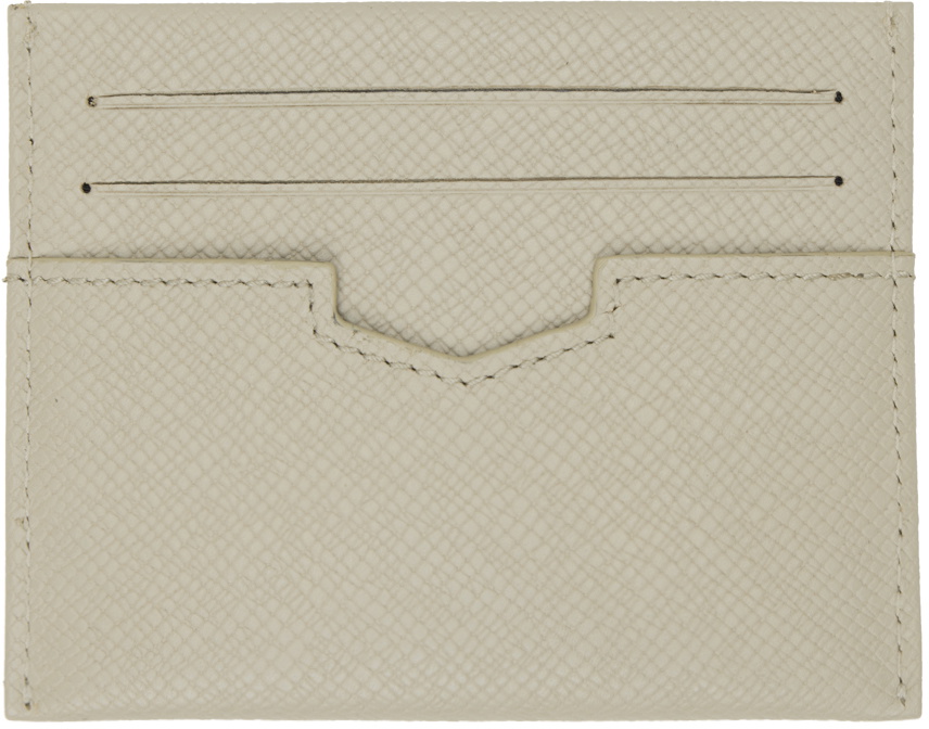 BOSS Beige Embossed Leather Card Holder BOSS