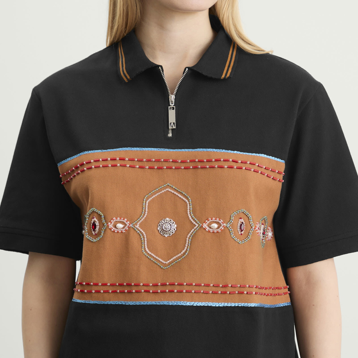 Ahluwalia Women's Radha Polo Top in Black
