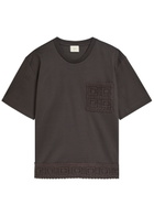 Che Inigo Crochet-trimmed Cotton T-shirt Dark Brown