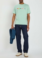 PS Paul Smith In A Row Printed Cotton T-shirt Green