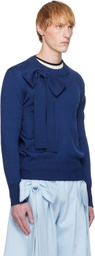 ANDREJ GRONAU SSENSE Exclusive Navy Wide Hem Ribs Sweater