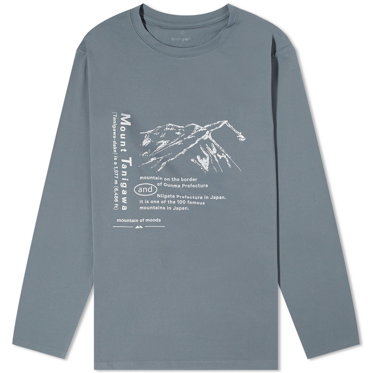Photo: Snow Peak Men's x Mountain of Moods Mt.Tanigawa Long Sleeve T-Shir in Grey