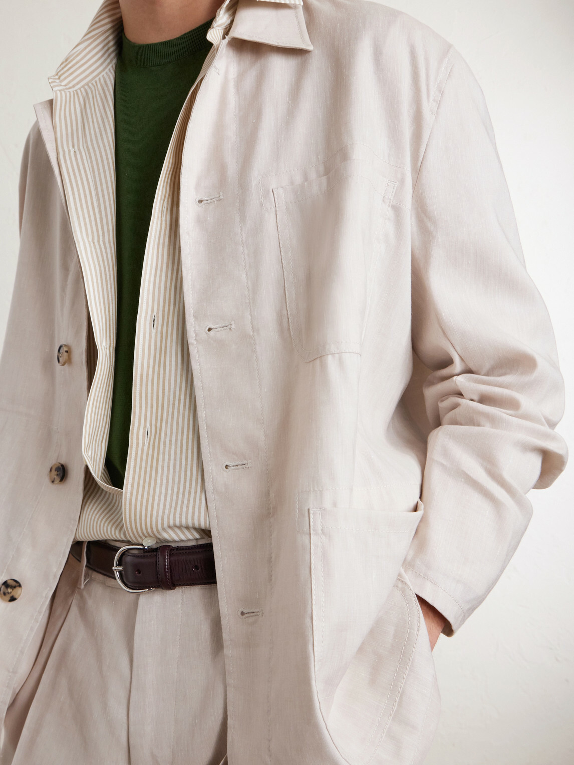 Paul Smith - Linen and Wool-Blend Overshirt - Neutrals