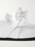 JW Anderson - Embellished Leather Backless Loafers - White