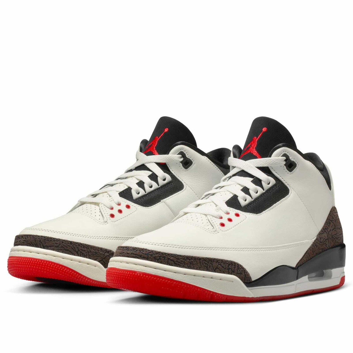 Air Jordan Men's 3 Retro OG Sneaker in Sail/Black University Red/Pale Ivory