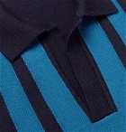 Orlebar Brown - Horton Slim-Fit Striped Merino Wool Polo Shirt - Men - Navy