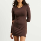 SKIMS Women's Smooth Layers Crewneck Tunic Mini Dress in Espresso