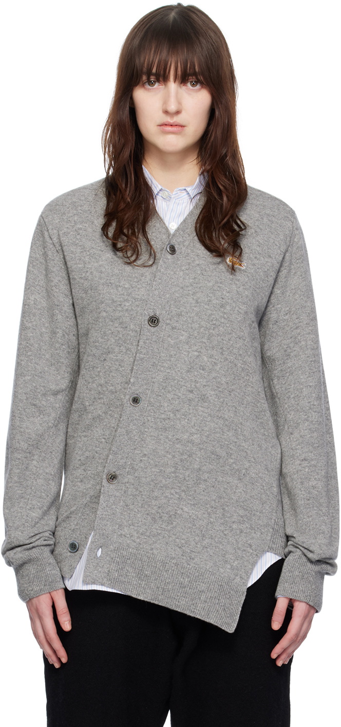 Comme des Garçons Shirt Gray Lacoste Edition Cardigan