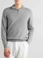 FEDELI - Favonio Slim-Fit Cashmere Half-Zip Sweater - Gray