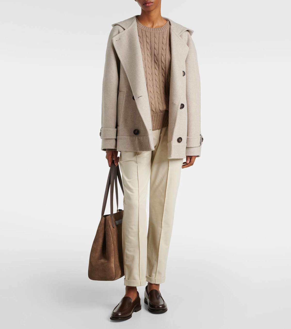 Brunello Cucinelli Cotton jersey cropped sweatpants